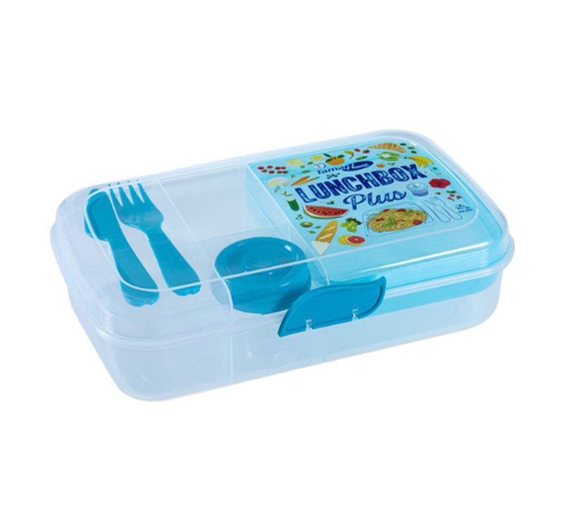 קופסת אוכל מחולקת כחול image number 0